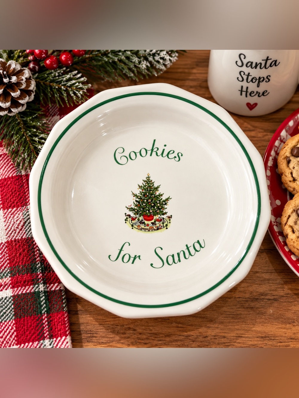 Pfaltzgraff Cookies for Santa Christmas Plate 🎄 Vintage Holiday Dish USA